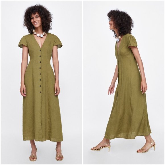 Zara linen maxi dress Clearance